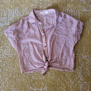 Crop collared shirt